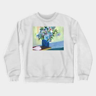 Flowers On a Vase. Oil On Canvas Painting Crewneck Sweatshirt